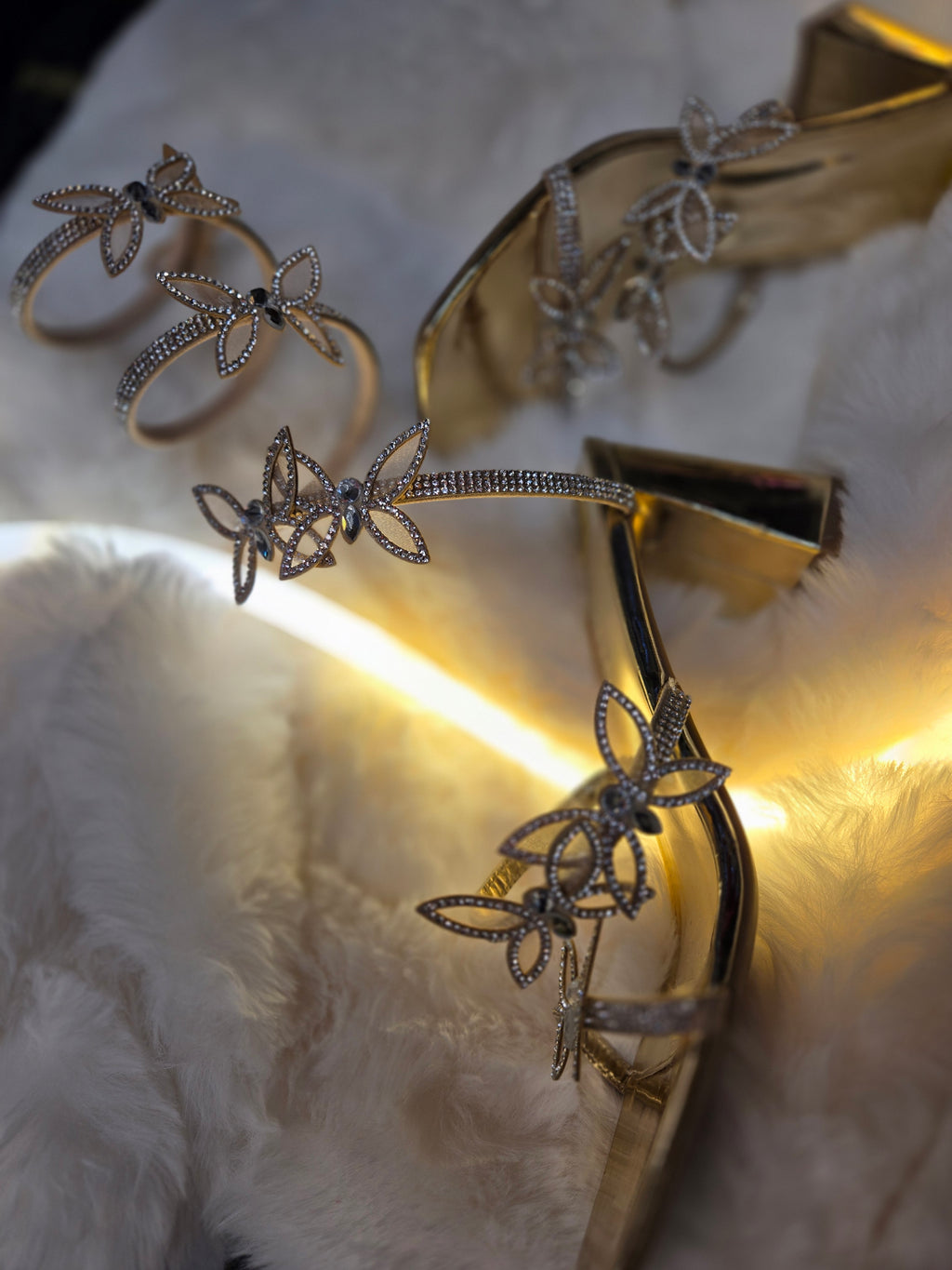 Golden Bloom Statement Heel