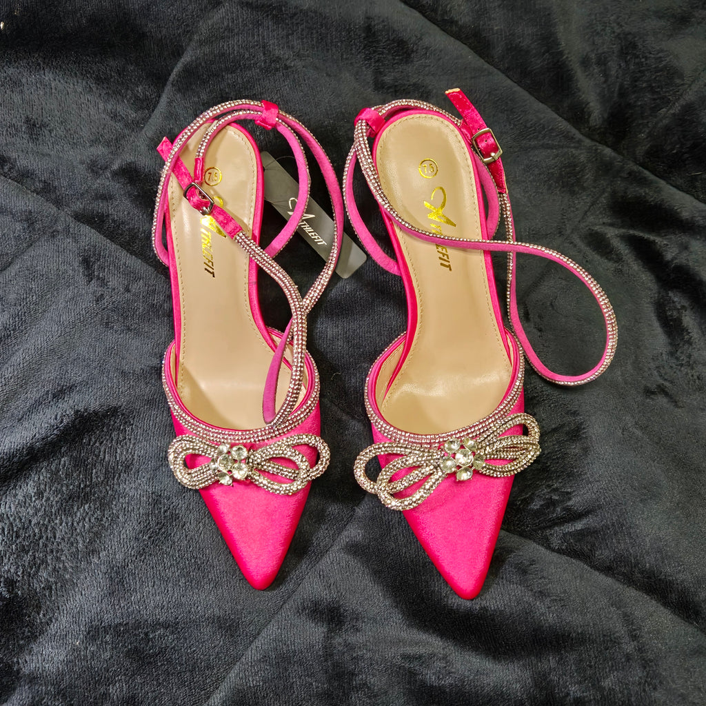 Diamond Bow Slingback Heel