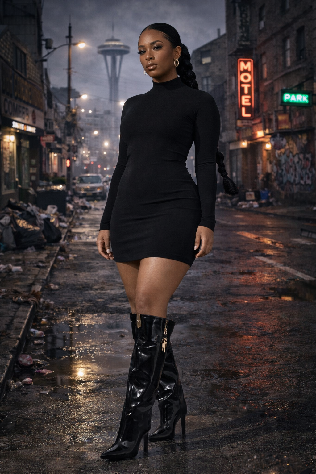Blade RUNNA Locked- in Patent Knee High Boots