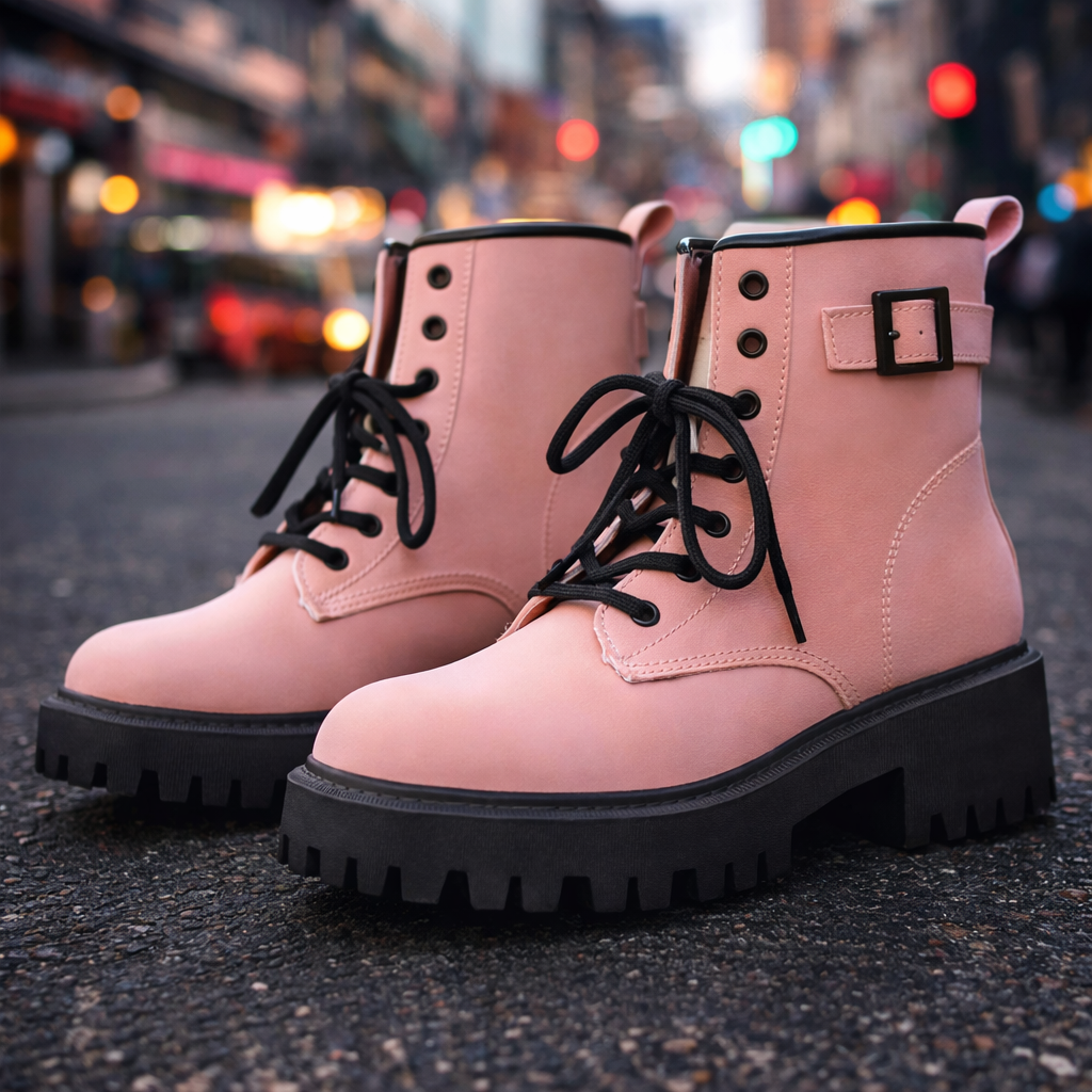 Blush Command Combat Boots